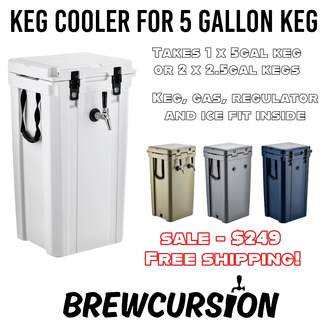 Brewcursion Keg Cooler for 5 Gallon Keg, 74 Quart Capacity - Brewcursion