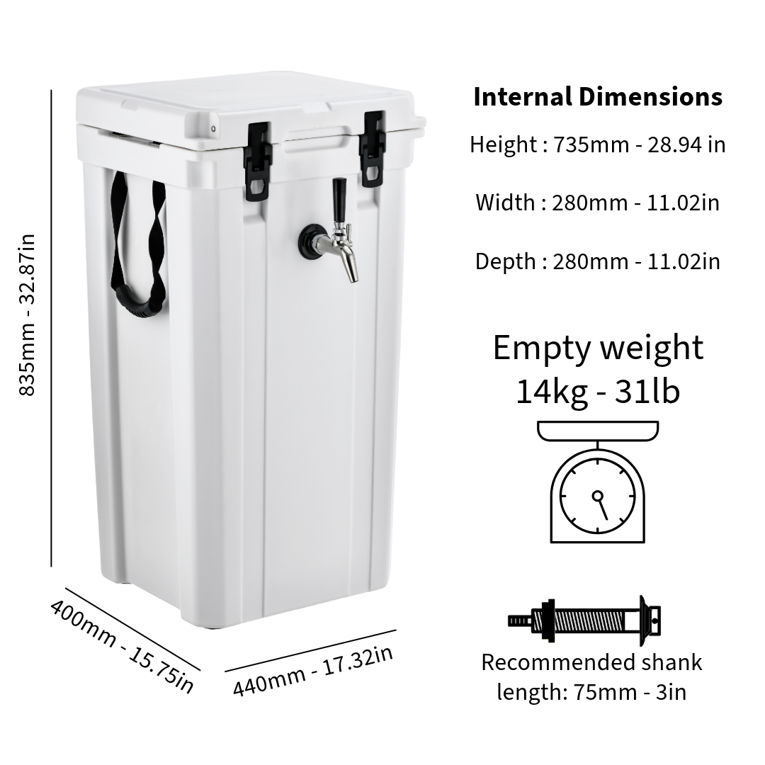 Brewcursion Keg Cooler for 5 Gallon Keg, 74 Quart Capacity